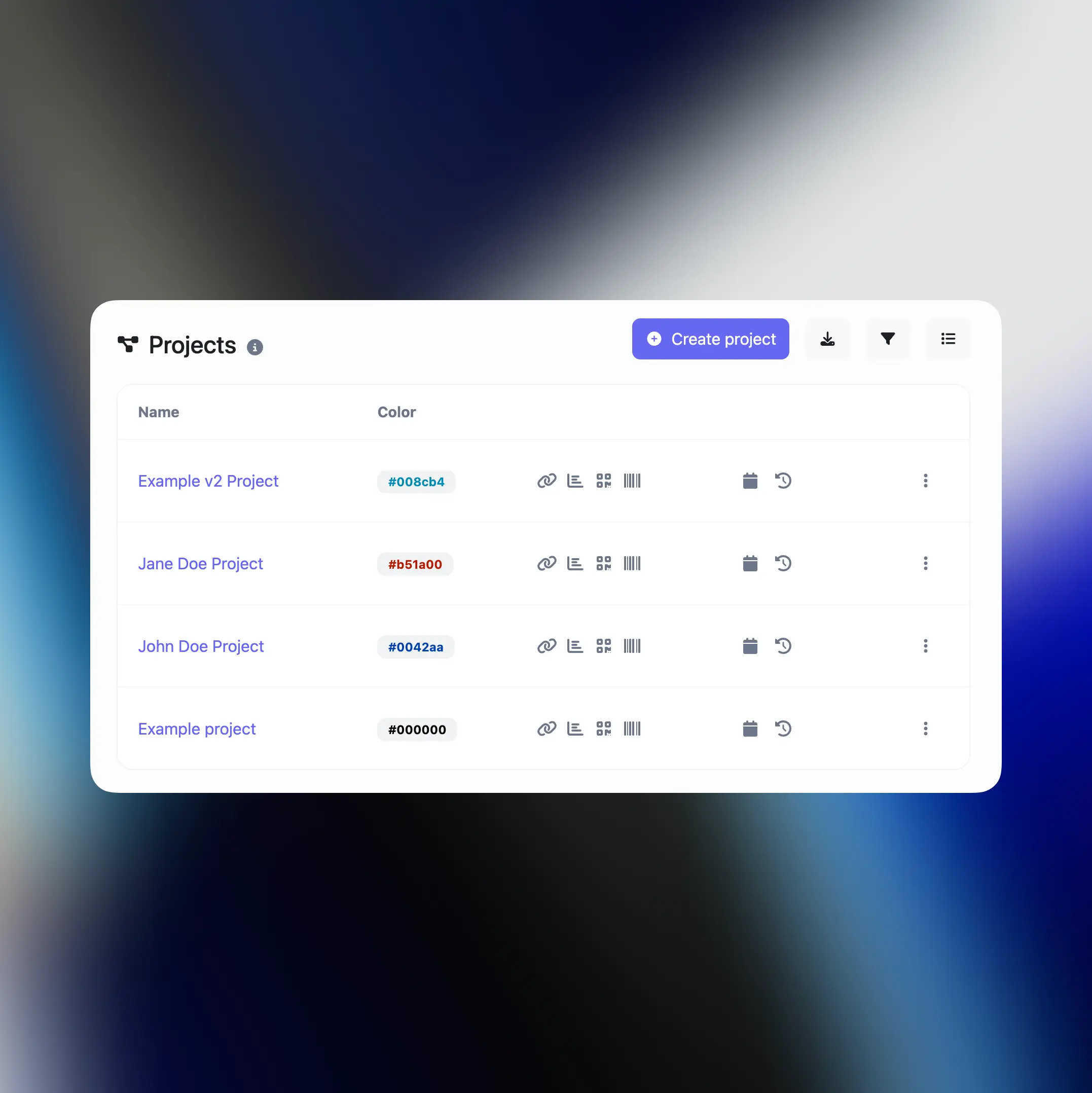 66qrcode projects system page